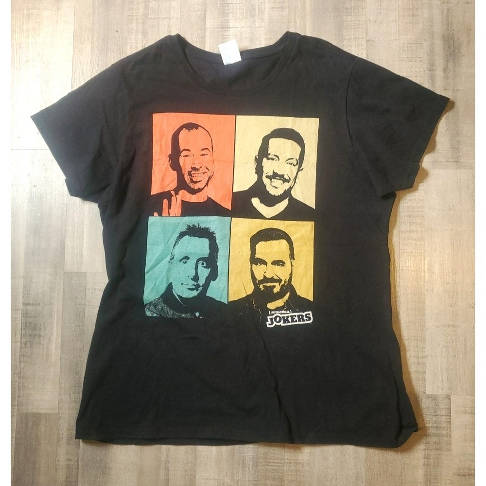 Impractical Jokers Face Graphic T-Shirt Meme XL Black Comedy Fan Favorite